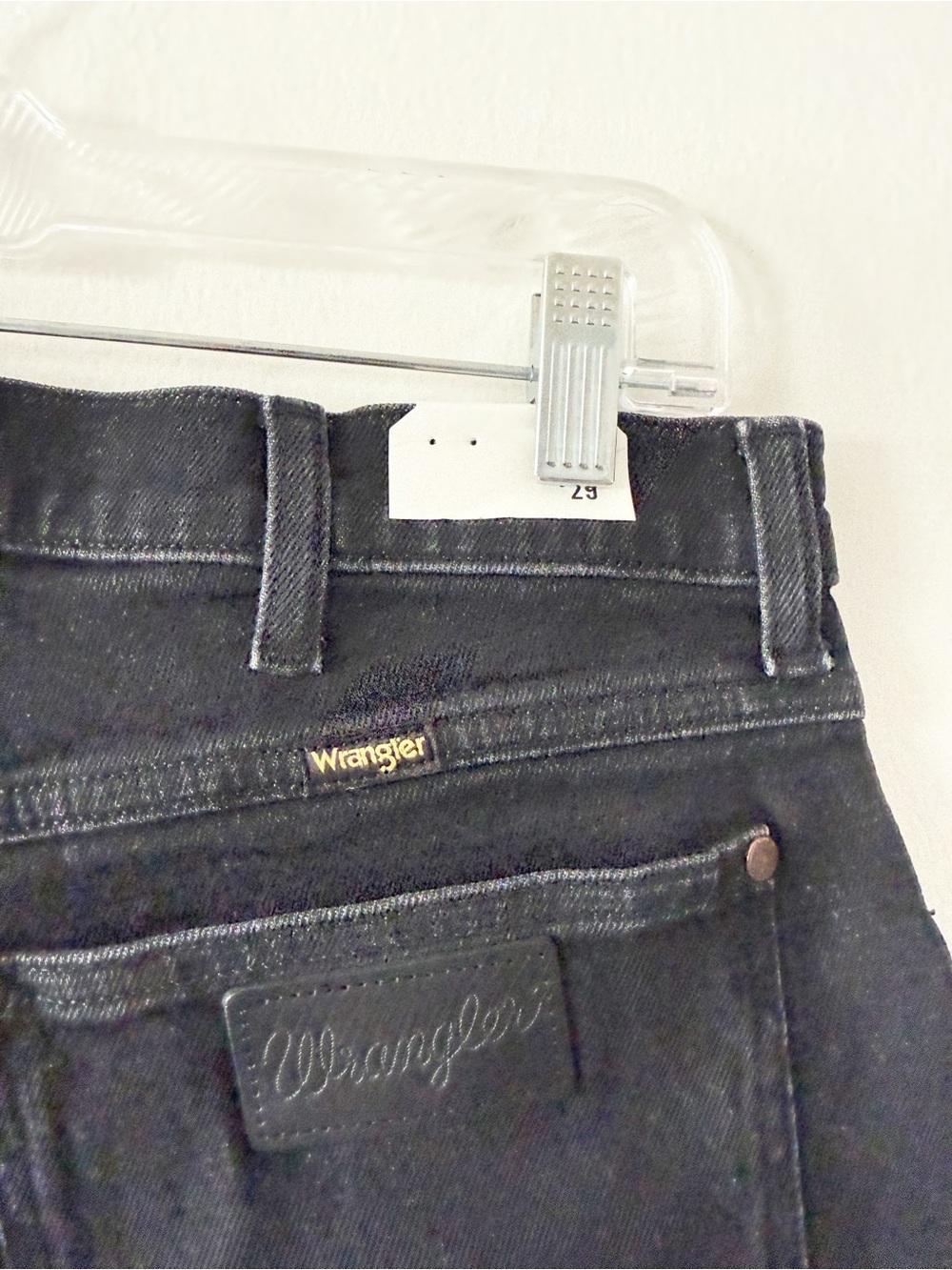 NEW Wrangler Black Denim Jean Cutoff Festival Shorts Night Fever Size 29 - Picture 4 of 4